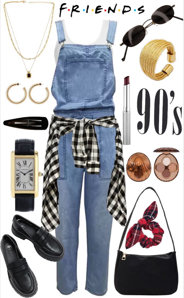 Stereotypical 90s Outfit, 90s Fashion Dungarees, 90 Overalls Outfit, Overall 90s Outfit, 1990s Fashion Overalls, 90s Fashion Overalls Outfits, 90s Decade Outfits, 2000 Costume Ideas, 90s Party Outfit Overalls