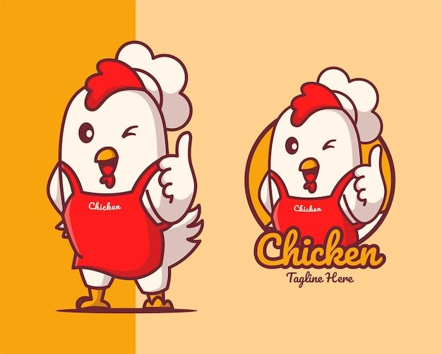 the chicken logo has been designed to look like it is pointing at something