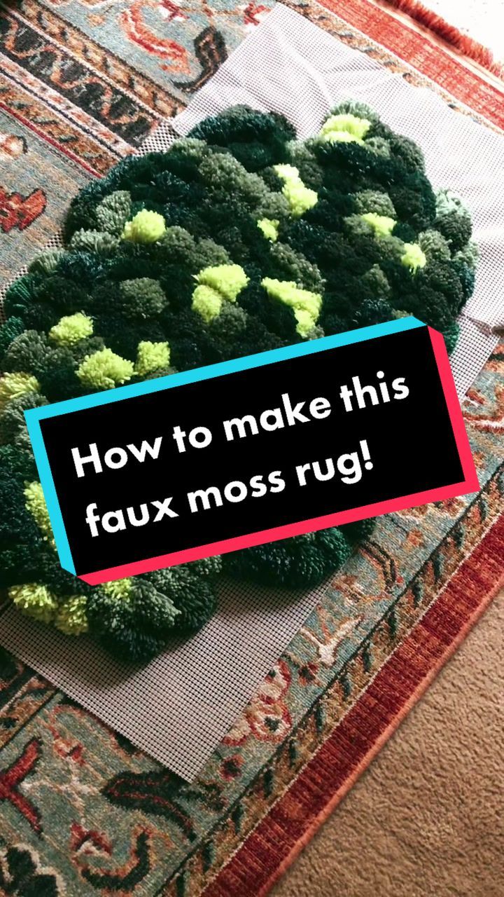 a broccoli plant with the words how to make this faux moss rug on it