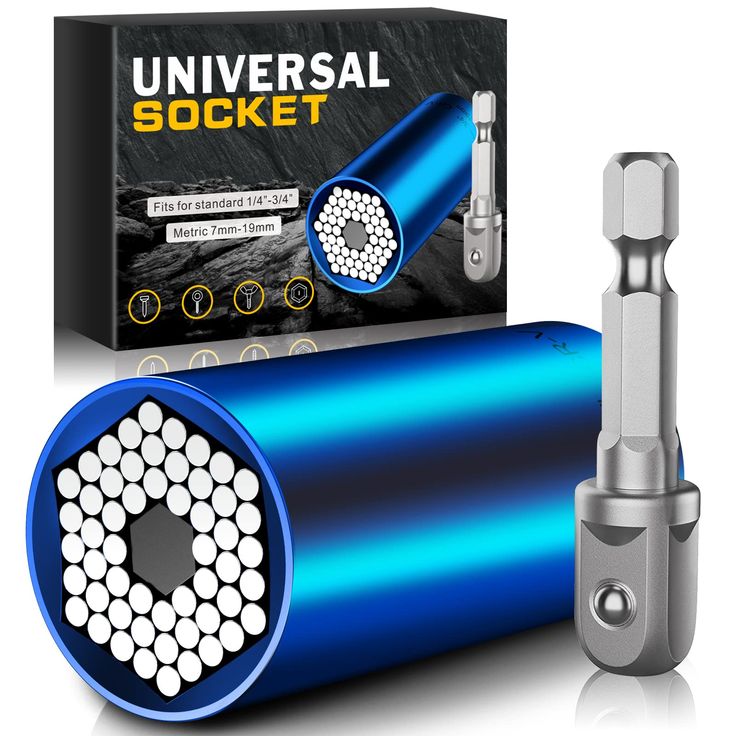 the universal socket is in front of an open box and it's attached to a lighter