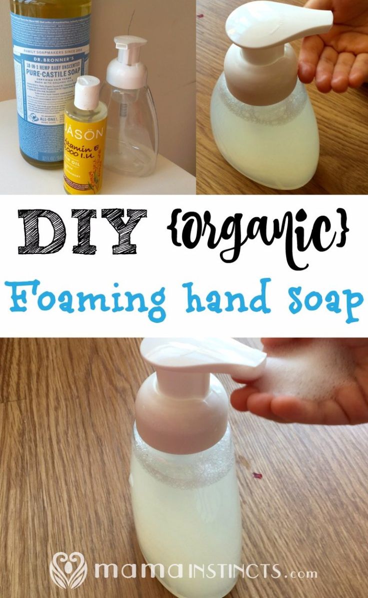 diy organic foaming hand soap recipe with instructions on how to use it and how to use it