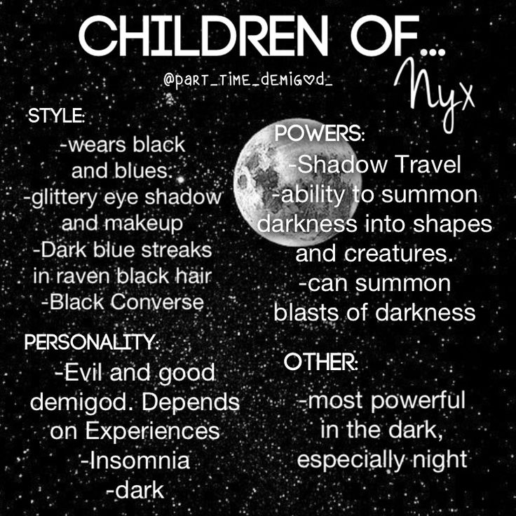 the children of nyx poem written in black and white on a night sky with stars