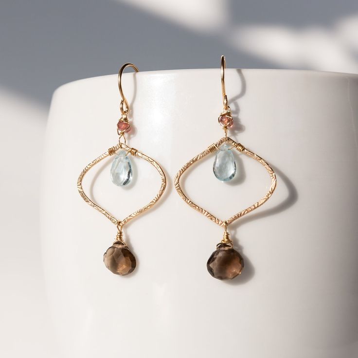 handmade boho gold filled topaz earrings laura j designs