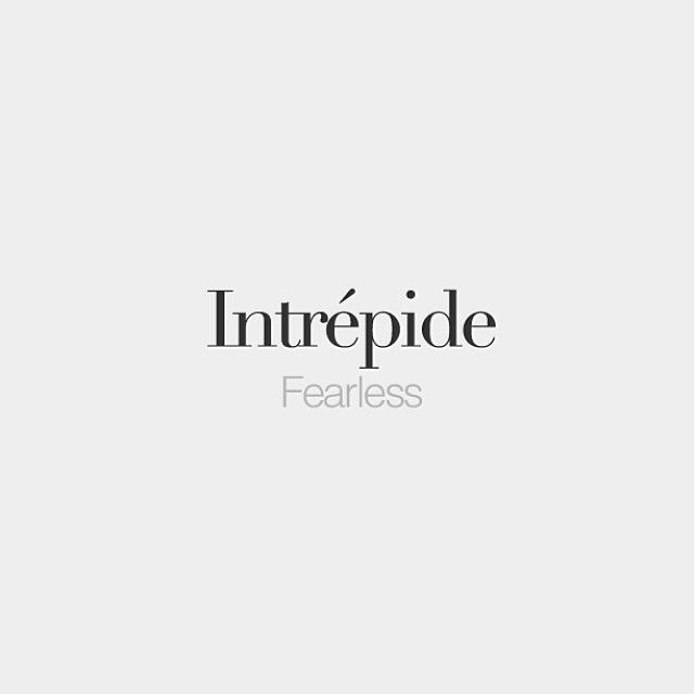 the words intrepide appear to be in black and white, with an image of