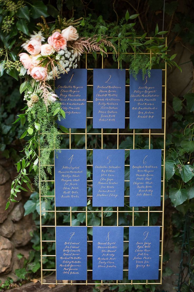 seating charts - photo by Kreate Photography http://ruffledblog.com/boho-sand-rock-farm-wedding Blue And Gold Wedding, Reception Seating Chart, Vintage Wedding Signs, Table Seating Chart, Wedding Table Seating, Wedding Reception Seating, Signing Table Wedding, Wedding Table Plan, Seating Plan Wedding