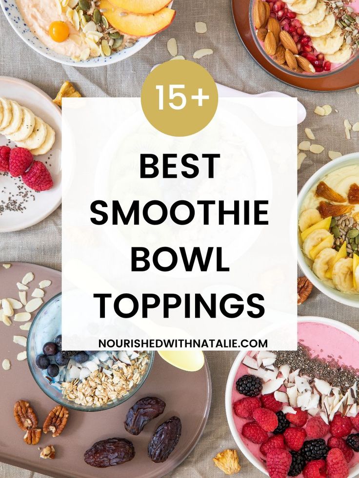 smoothie bowl toppings Toppings For Smoothie Bowls, Acai Bowl Topping Ideas, Smoothie Bowl Toppings Ideas, Smoothie Toppings, Acai Bowl Toppings, Protein Smoothie Bowl Recipe, Smoothie Bowl Ideas, Acai Bowl Recipe Easy, Breakfast Smoothie Bowl Recipes