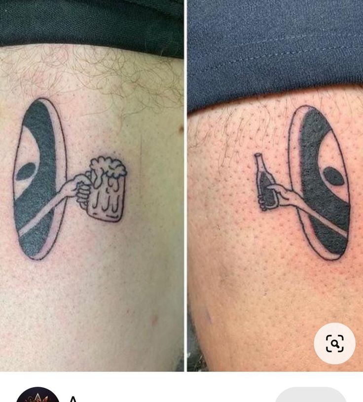 Beer Matching Tattoos, Tattoos For Big Guys, Best Guy Friend Tattoos, Bro Matching Tattoos, Best Mate Tattoos, Tattoo For Best Friends Men, Matching Best Friends Tattoo, Tattoo Ideas For Best Friends Men, Guy Best Friend Tattoos Matching