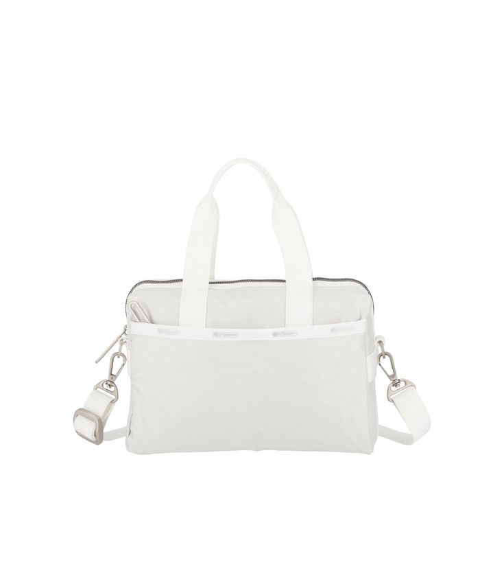 LeSportsac - Handbags - Small Uptown Satchel - Blanc C White Shoulder Bag With Zipper For Work, 2023 Wishlist, Wall Opening, Front Wall, Classic Collection, White Bag, Crossbody Strap, Belt Bag, X 23