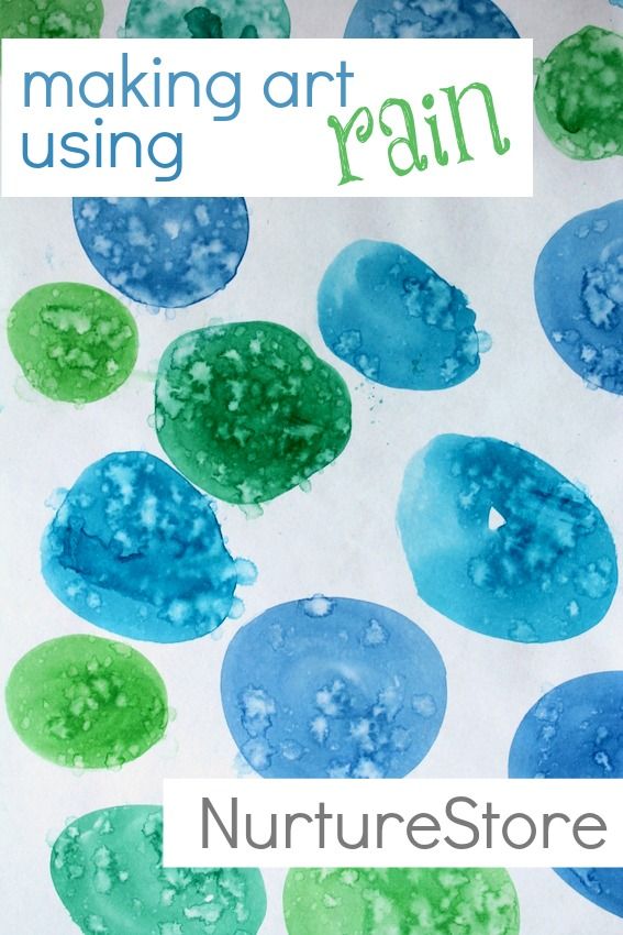 an art project for kids using watercolors and the words, making art rain