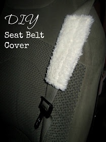 the seat belt is covered with white fabric