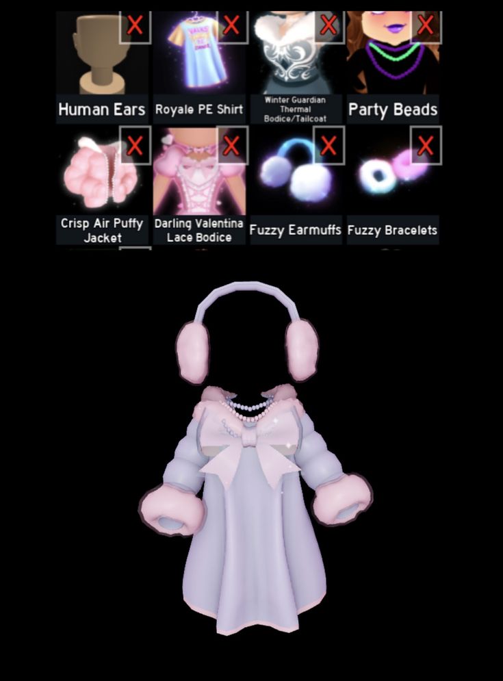 an image of the back side of a dress with headphones and other items on it