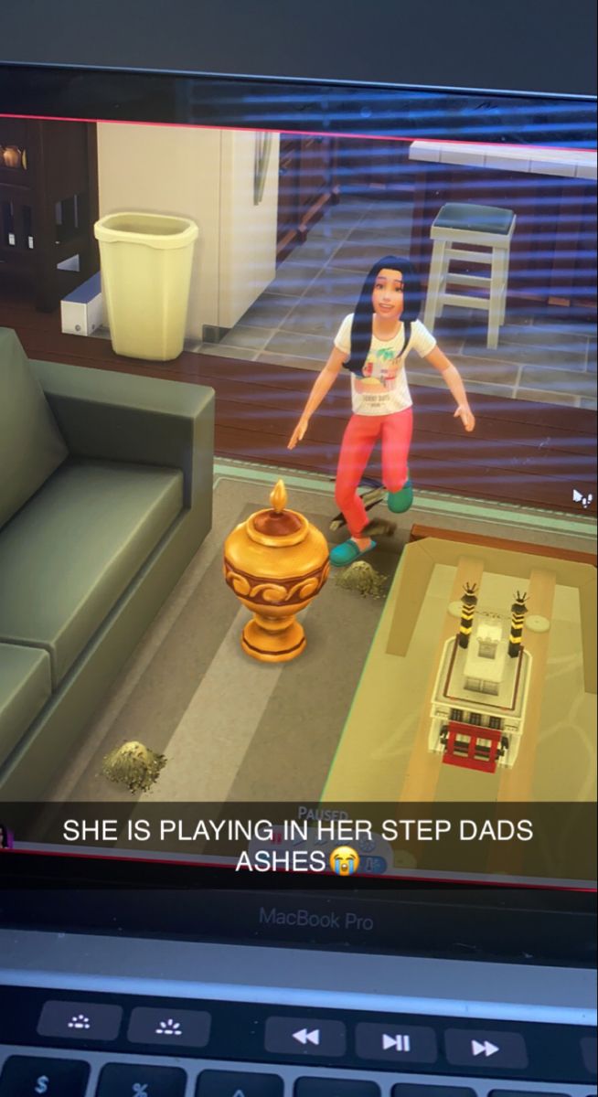 a person is playing in her step - dads video game