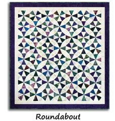 the round about quilt pattern is shown in black and white