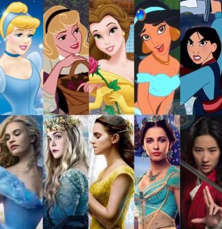 many different disney princesses are shown together