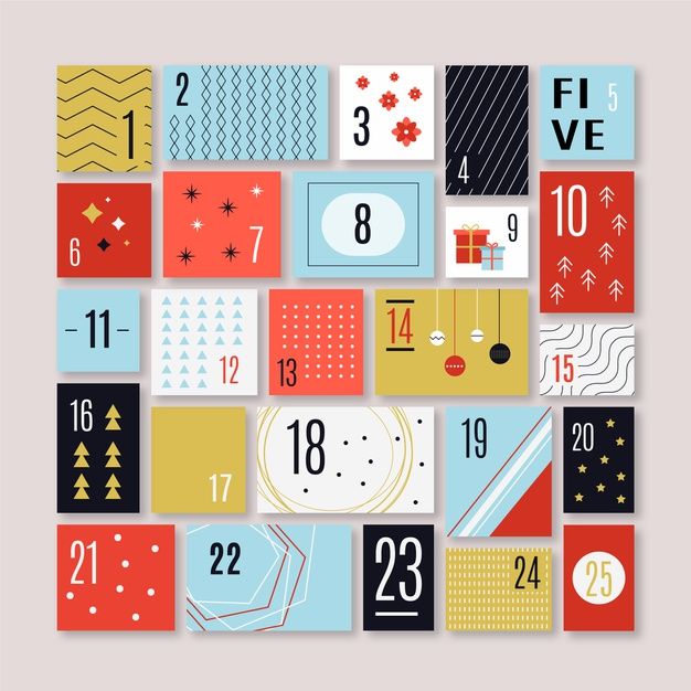 a colorful calendar with numbers on it