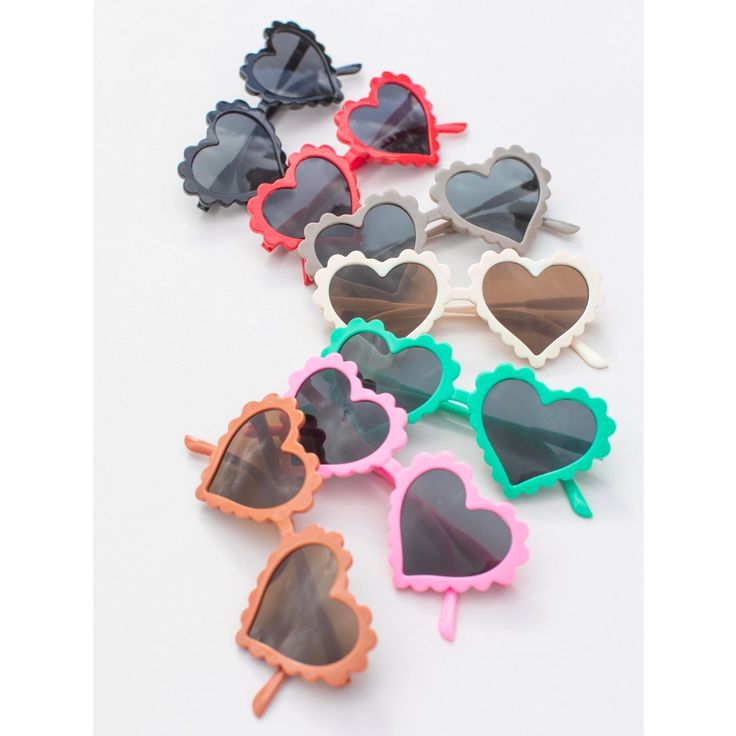 Make a statement with the cutest sunglasses! Light-weight plastic Made in China One Size Fits Most Toddlers to Kids Cute Sunglasses, Heart Sunglasses, Made In China, The Cutest, China, Sunglasses, Red