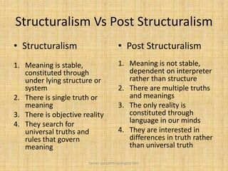 two different types of post - structuralism