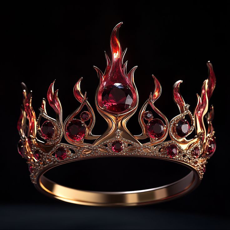 Cool Crown Designs, Flame Headpiece, Fire Queen Aesthetic, Fire Headpiece, Princess Crown Aesthetic, Flame Crown, Queen Of Fire, Fire Crown, Staff Magic