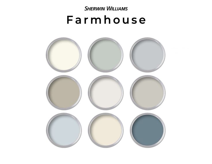 six different shades of paint for the farmhouse house