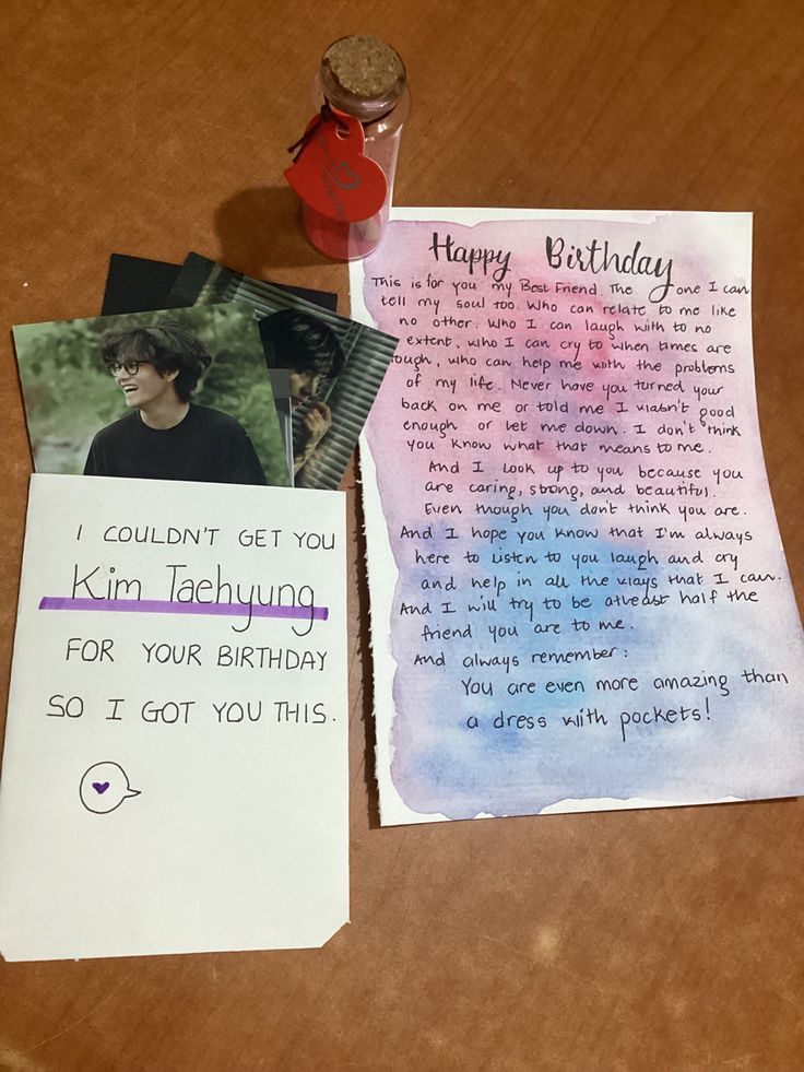 Kim taehyung bts happy birthday love Birthday Card For Bestie Cute Ideas, Aesthetic Birthday Cards Handmade For Best Friend, Birthday Card For Bff, Birthday Gift Ideas For Friends, Birthday Card For Friend, Funny Compliments, Diy Gift For Bff, Happy Birthday Cards Diy, Happy Birthday Best Friend Quotes