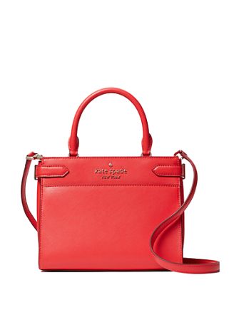 7.25"h x 8.8"w x 4.75"dhandle drop: 4"drop: 22"satchel with zip closureinterior slide pocketsstyle # wkru7097Color: Digital Red Kate Spade Nylon Bag, Kate Spade Staci, Red Satchel, Kate Spade Purse Black, Kate Spade Satchel, Kate Spade Cameron Street, Bags Kate Spade, Green Handbag, Red Handbag