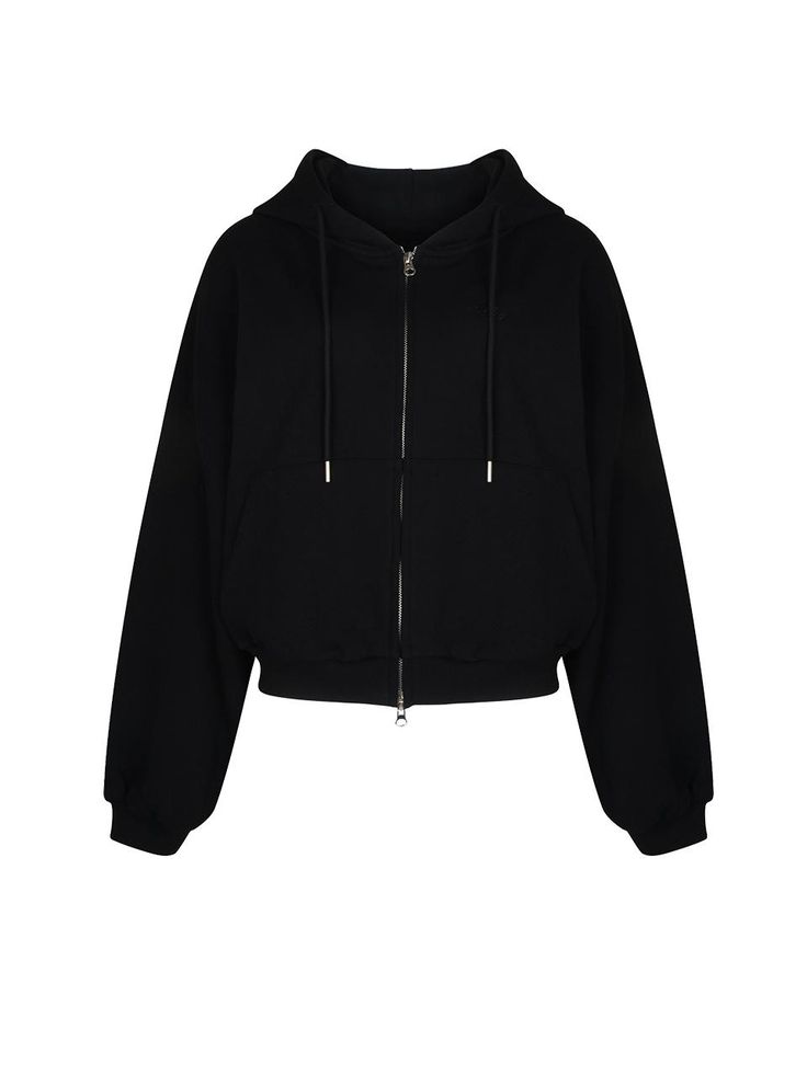 This Logo Basic Hooded Jacket features a Madey logo embroidery detail and a two-way metal zipper closure for comfortable wear experience.- Non-fleece fabric for a stylish and cozy look- Drop shoulder design to add appeal to the item- Semi-cropped length that makes your look stylish Black Hooded Jacket With Zip Cuffs, Winter Athleisure Hoodie With Zipper Closure, Casual Streetwear Hoodie With Zip Cuffs, Black Hooded Jacket With Zip Cuffs For Streetwear, Black Sporty Hooded Jacket With Zip Cuffs, Casual Black Hooded Jacket With Zip Cuffs, Fleece Jacket For Streetwear In Fall, Hooded Winter Track Jacket With Zip Cuffs, Fleece Hooded Jacket With Zipper In Athleisure Style