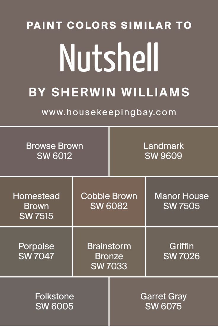 the names of paint colors similar to nutshell by sheryln williams, from house keeping