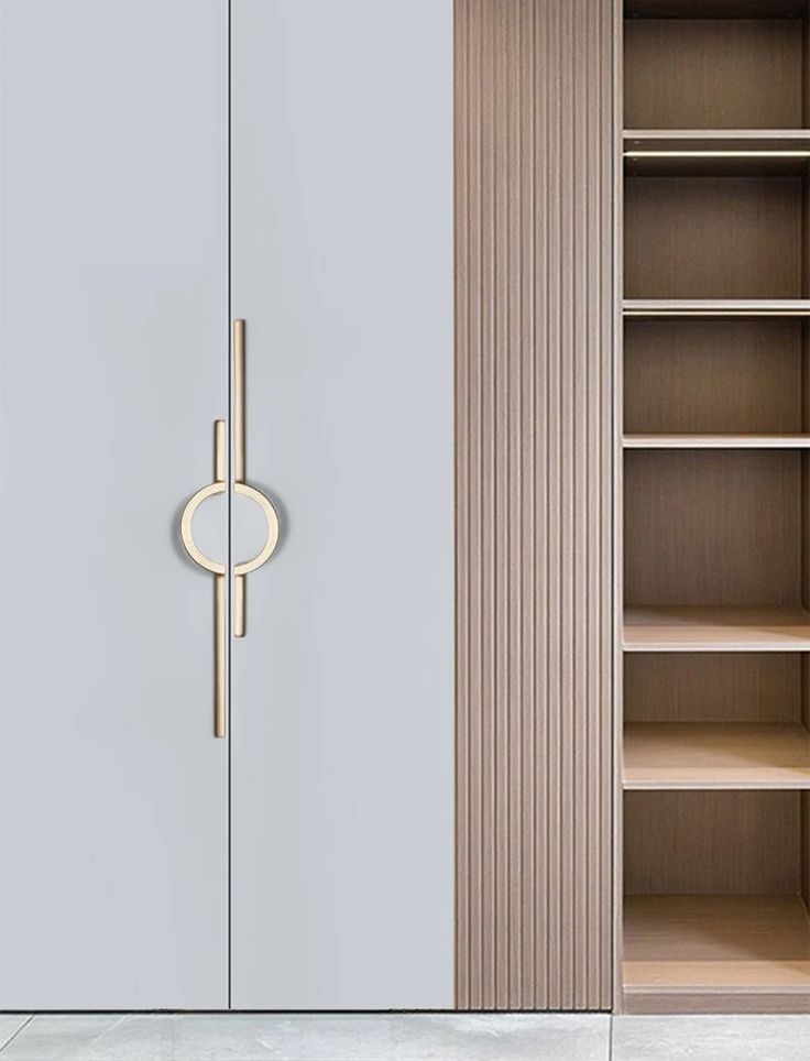 an open bookcase with two shelves and a clock on the wall next to it