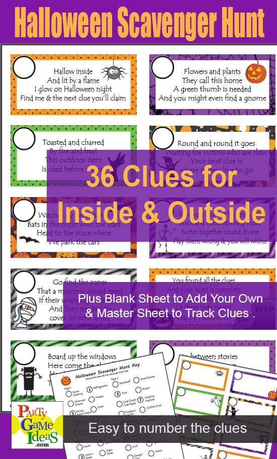 halloween scavenger hunt for inside and outside