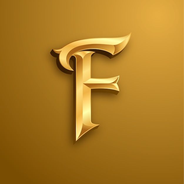 the letter f is made up of shiny gold foil and it looks like an elegant font