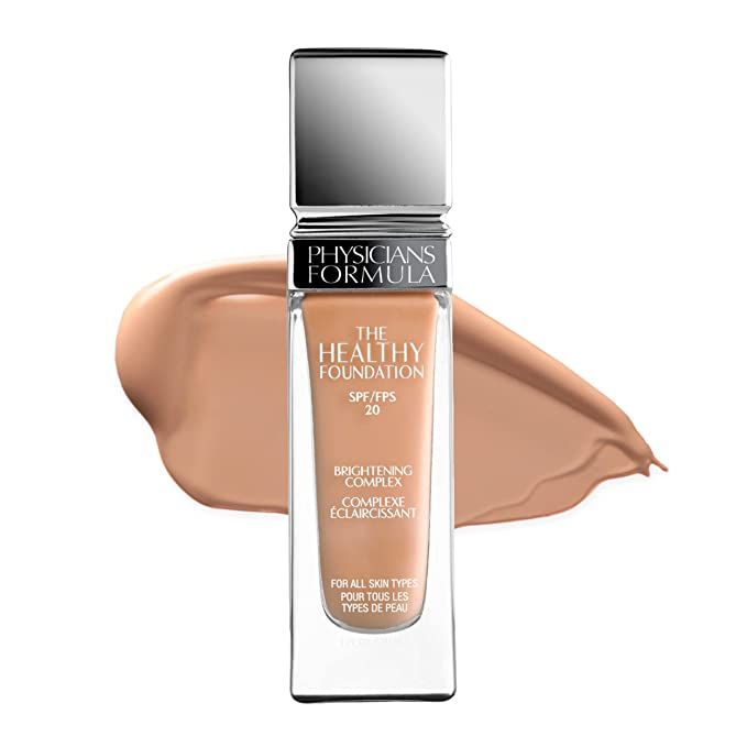 Amazon.com : Physicians Formula The Healthy Foundation LC1 Light-Cool | Hydrating Liquid, Natural Finish, SPF 20 | Dermatologist Tested, Clinicially Tested : Beauty & Personal Care Best Drugstore Foundation, Foundation With Spf, Blender Sponge, Drugstore Foundation, Shake Bottle, Sunscreen Moisturizer, Face Forward, Glowing Makeup, Too Faced Foundation