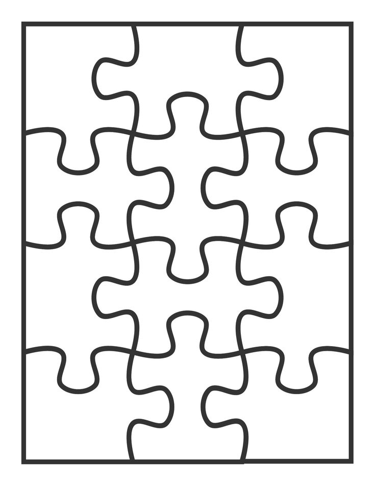 a puzzle piece is shown in black and white