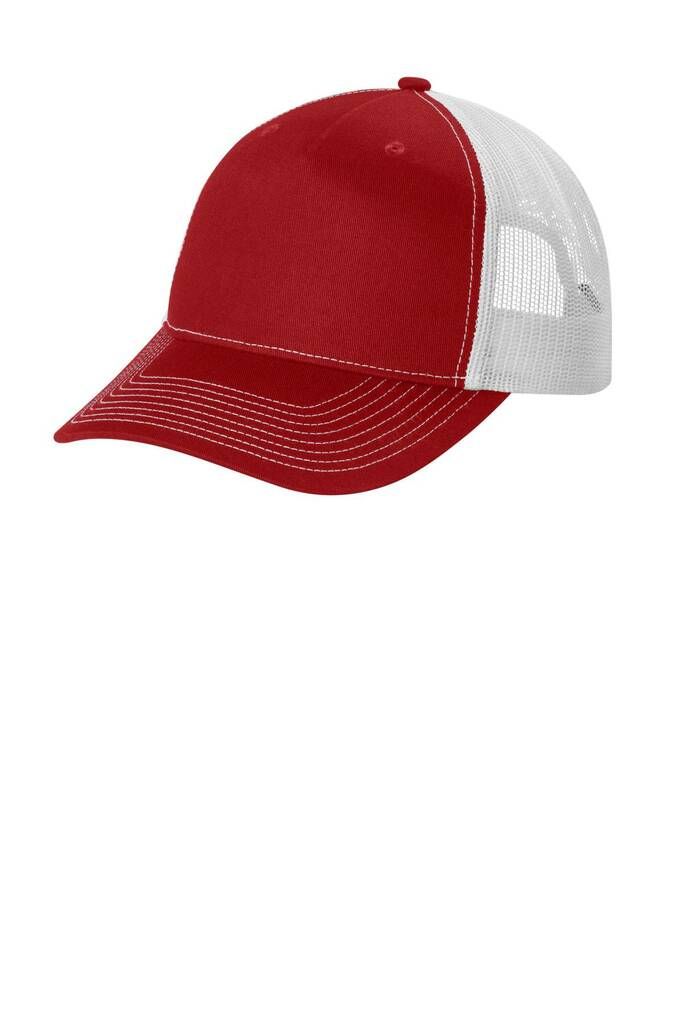 Port Authority ® Snapback Five-Panel Trucker Cap - FLAME RED/ WHITE - OSFA | Port Authority Snapback Five-Panel Trucker Cap in Flame Red/White Size OSFA | Cotton Cheap Casual Red Trucker Hat, Cheap Red 5-panel Hats, Space Fabric, Hats Snapback, Port Authority, Work Wear Women, Personalized Prints, Logo Color, Embroidery Projects