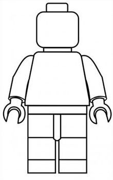 the outline of a lego man's face with hands and feet on his chest