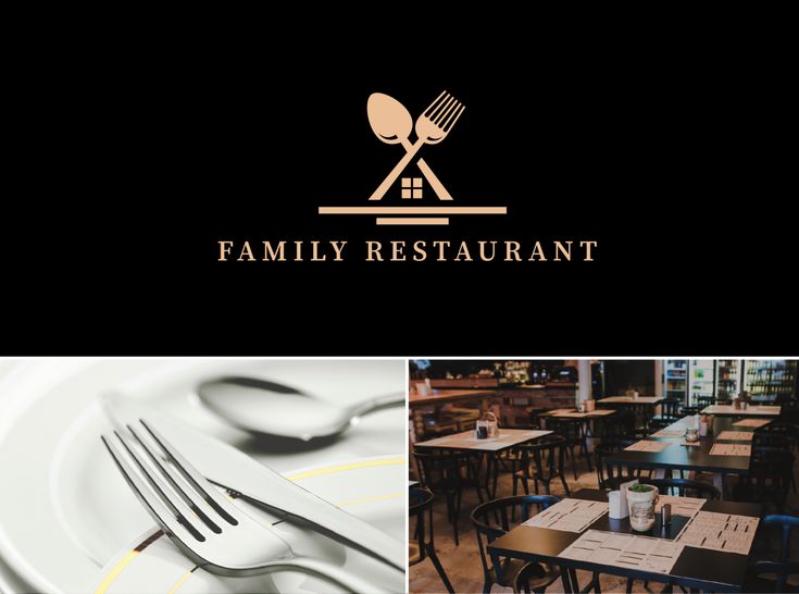 the logo for family restaurant with spoons, forks and knives on it's side