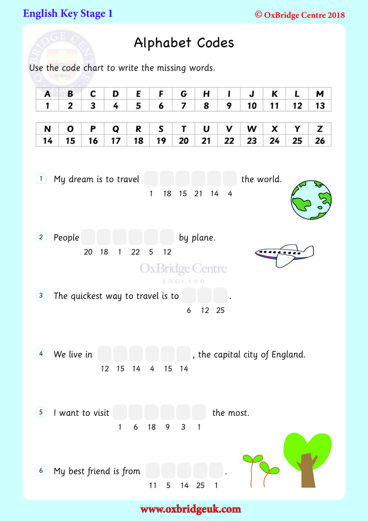 an english worksheet with the alphabet code