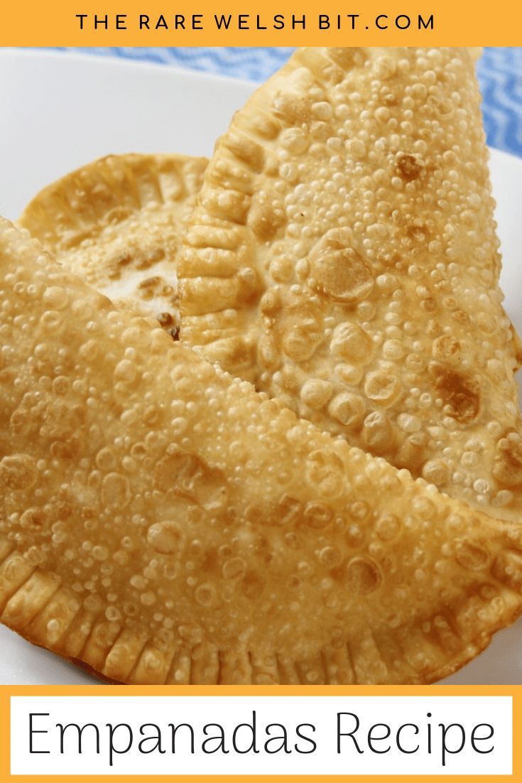 two empanadas on a white plate with the words empanadas recipe