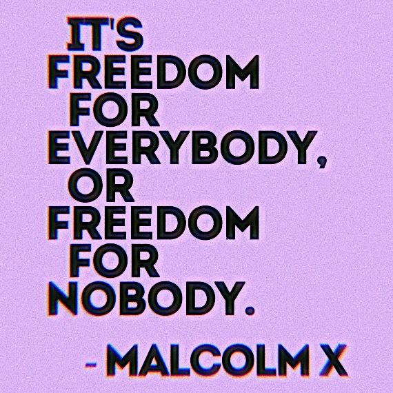 an image with the words it's freedom for everybody, or freedom for nobody