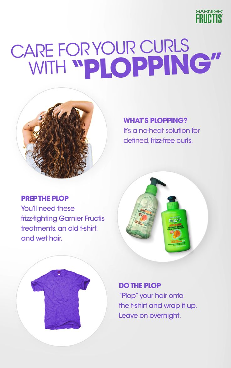 Get ready to plop your curls! grab Garnier Fructis Sleek & Shine Intensely Smooth Leave- In Conditioning Cream, Sleek & Shine Anti-Frizz Serum and an old t-shirt. 1) Apply both treatments to wet hair. 2) Flip your head over and lower your hair onto the t-shirt,“plopping” it into a pile. 3) Wrap the t-shirt towards your neck and secure the ends. Leave on overnight for best curl results. 2b Hair, Black Hair Tips, Hair Facts, Anti Frizz Serum, Frizz Free Curls, Garnier Fructis, Hair Cute, Baking Soda Shampoo, Anti Frizz