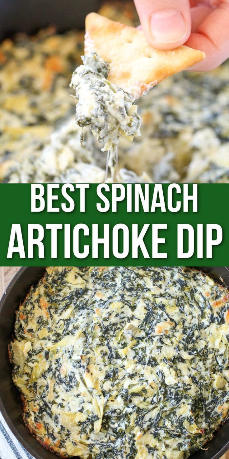 spinach artichoke dip is an easy appetizer recipe