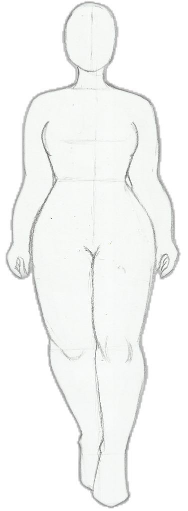 a drawing of a woman's body with no shirt on, standing in front of the