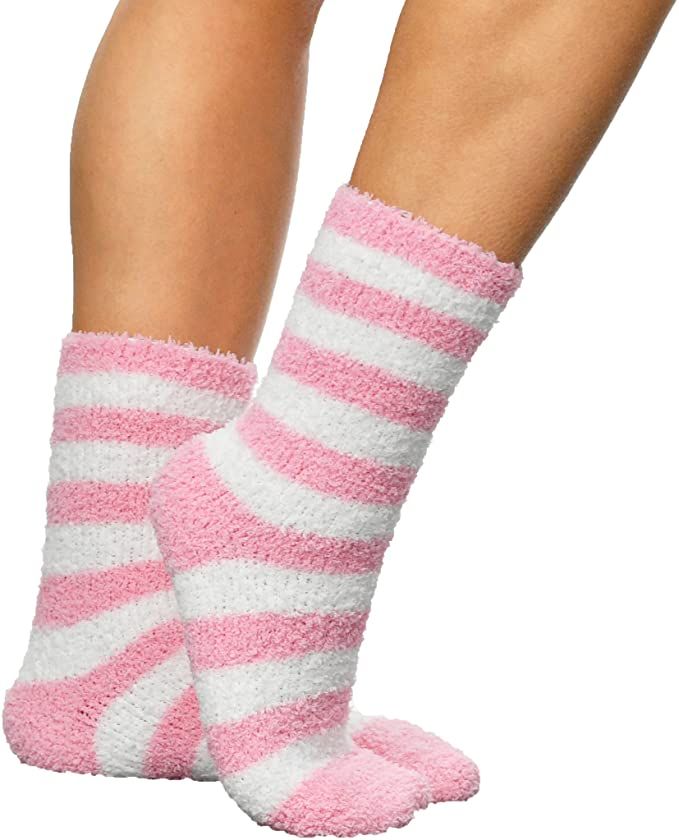 Amazon.com: ARAD Premium Soft Warm Microfiber Fuzzy Socks, Striped Baby Pink: Clothing Fuzzy Pjs, Pink Fuzzy Socks, Fluffy Socks, Custom Nike Shoes, Comfy Socks, Dog Socks, Pink Socks, Fuzzy Socks, Cozy Socks