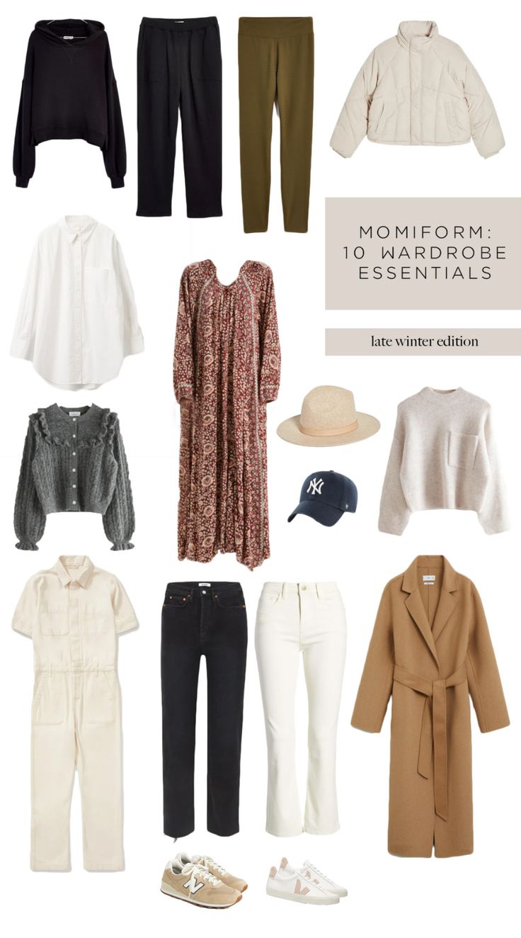 Late Winter Outfits, Late Winter Early Spring Outfits, Dress For The Weather, Dressy Spring Outfits, Spring Summer Capsule Wardrobe, Spring Wardrobe Essentials, 10 Essentials, Minimal Wardrobe, Outfits Dressy