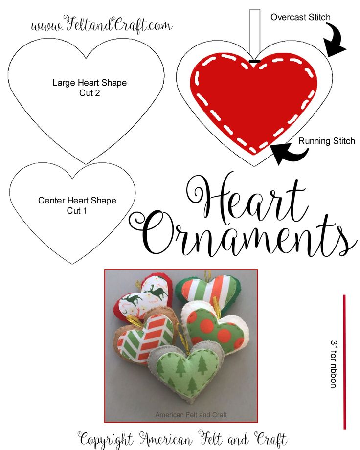 the instructions for how to make heart ornaments