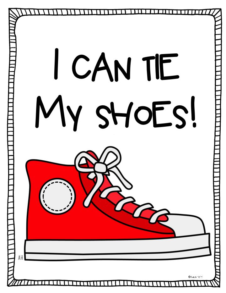 a red shoe with the words i can't tie my shoes