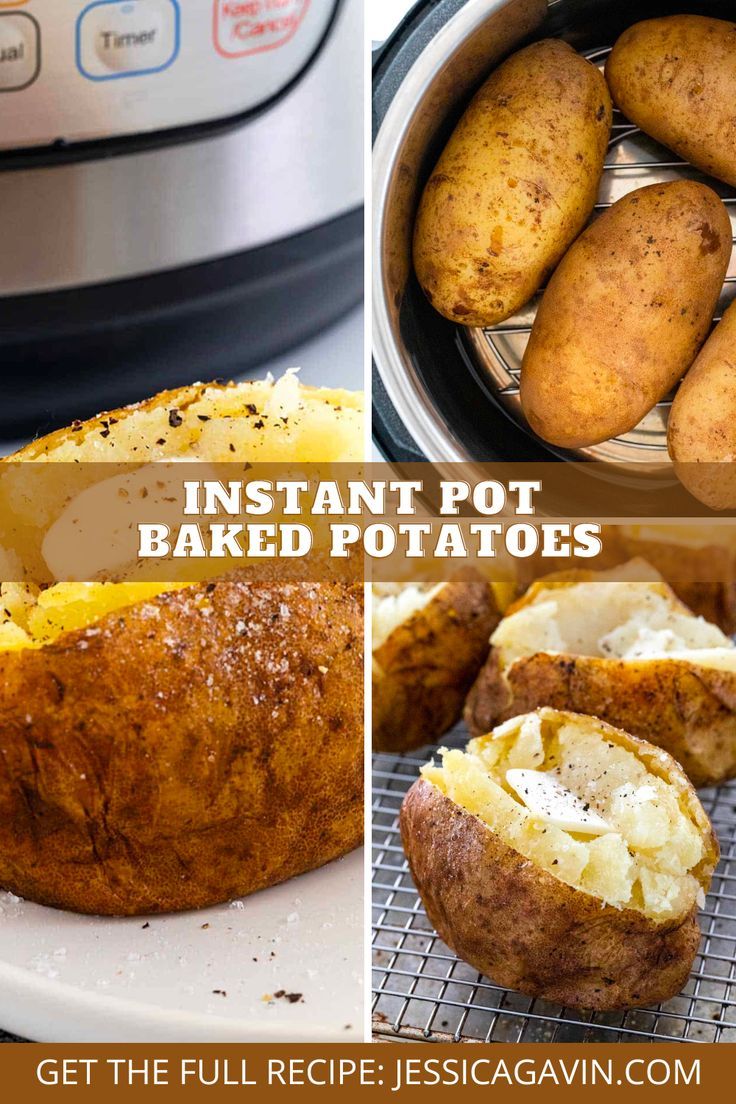 Easily make baked potatoes with just two ingredients and an Instant Pot. The cooking process is relatively simple, just use the high-pressure setting and then gradually release the steam. The only key factors for success are selecting similar-sized potatoes and using the proper cook time. Pressure Cooker Baked Potatoes, Instant Pot Baked Potatoes, Recipes Supper, Perfect Baked Potato, Best Instant Pot Recipe, Easy Instant Pot Recipes, Instant Pot Dinner Recipes, Krispy Kreme, Fool Proof Recipes