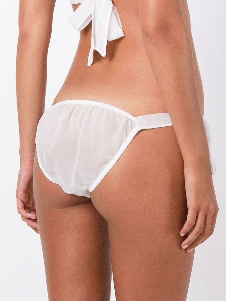 Gilda & Pearl Ava tie-side knickers Fitted Sheer Feminine Bottoms, Feminine Fitted Sheer Bottoms, Sheer Nylon Brief Bottoms, Delicate Lace Brief Bottoms For Summer, Feminine Delicate Lace Bottoms For Summer, Feminine Summer Bottoms With Delicate Lace, Delicate Lace Brief Bottoms For Daywear, White Lace String Bottoms, White Sheer Nylon Bottoms