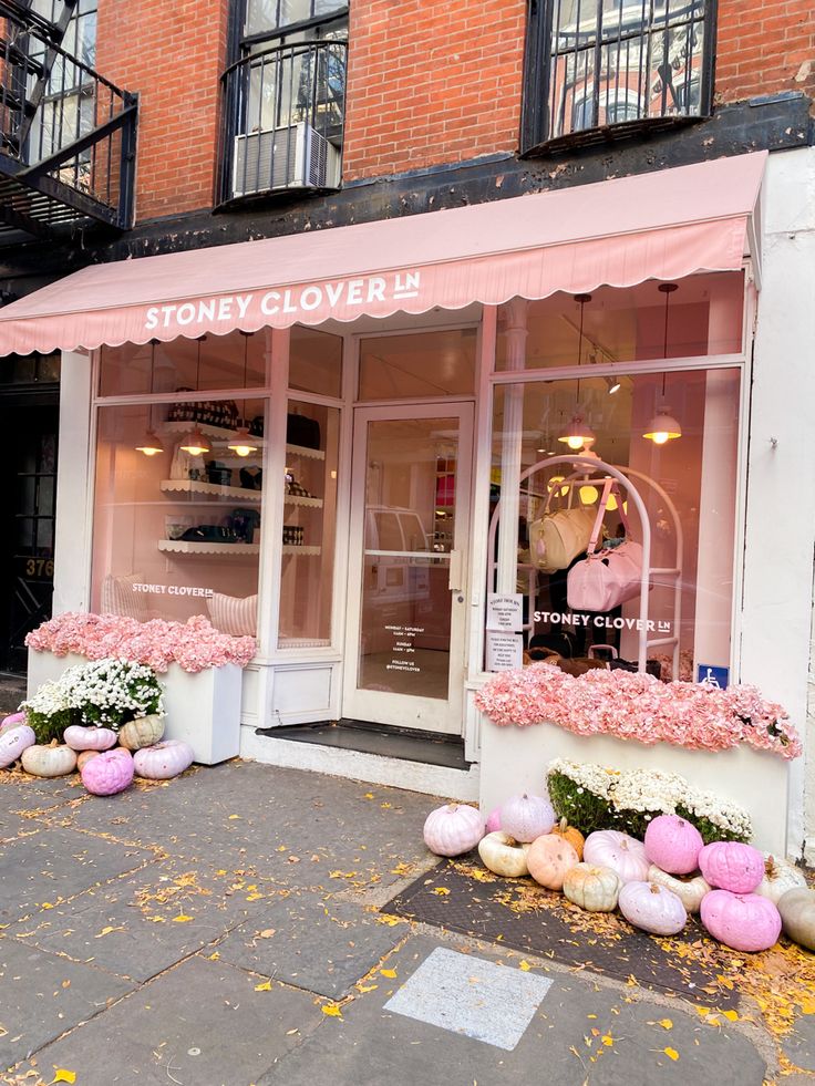 SCL Boutique Door Store Fronts, Storefront Curb Appeal, Boutique Outside Store Fronts, Salon Exterior Ideas Store Fronts, Pink Store Aesthetic, Flower Shop Exterior Store Fronts, Shop Exterior Store Fronts, Store Fronts Ideas, Flower Shop Exterior