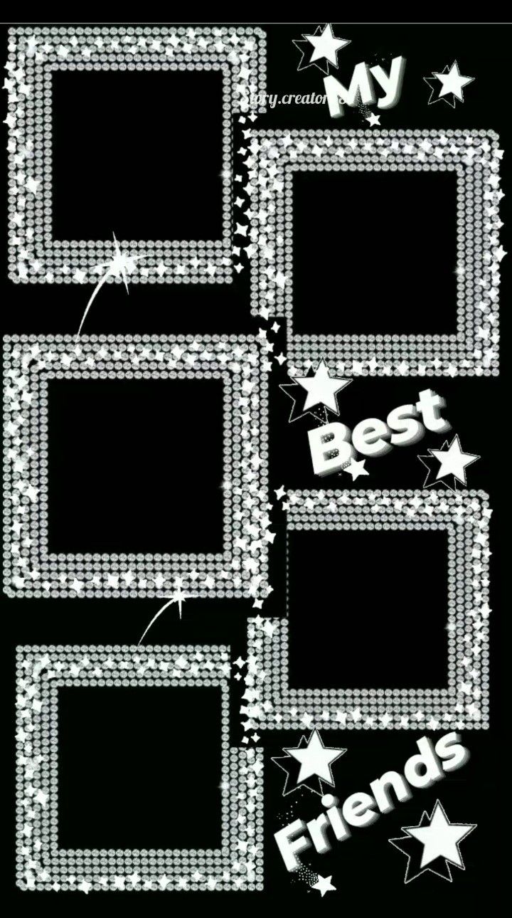 four frames with stars and the words my best friends written in white on black background