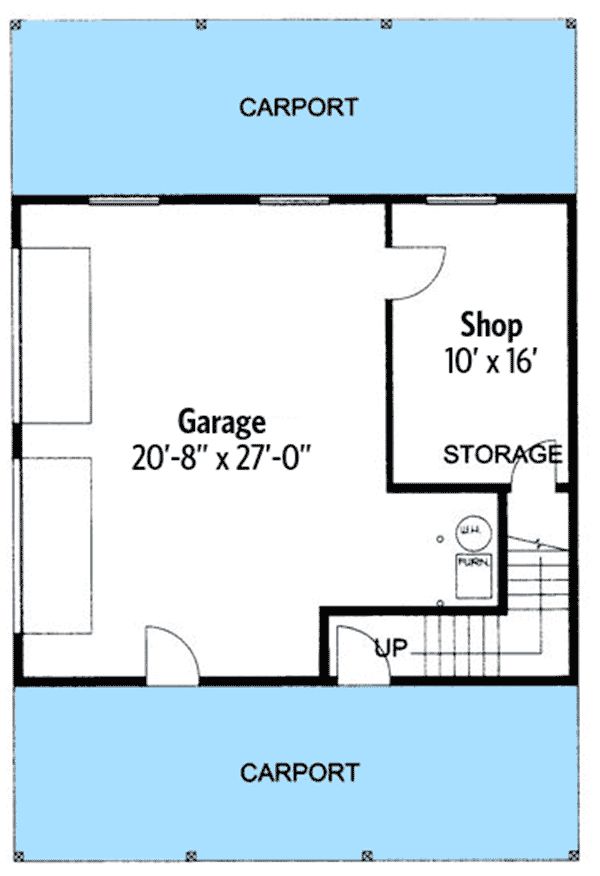 the floor plan for a garage apartment